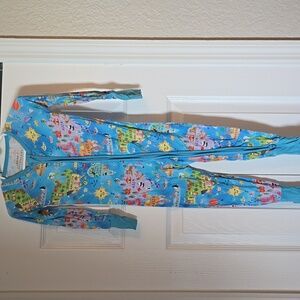 Little Sleepies Blue World Map Kids Footies